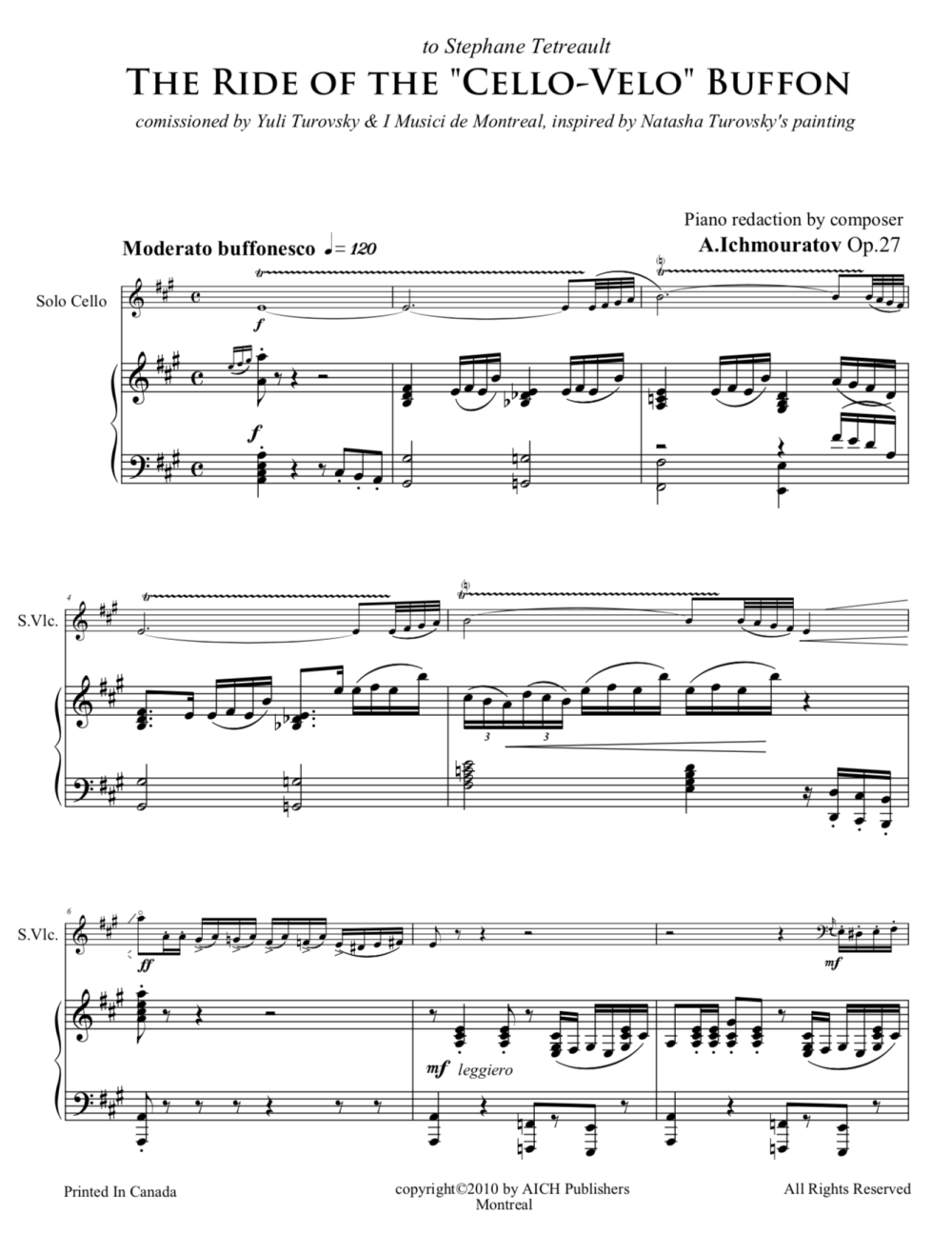 The Ride of the "Cello-Vello" Buffon for Cello and Orchestra, Op.27 (version with piano) - Downloadable PDF - Image 3