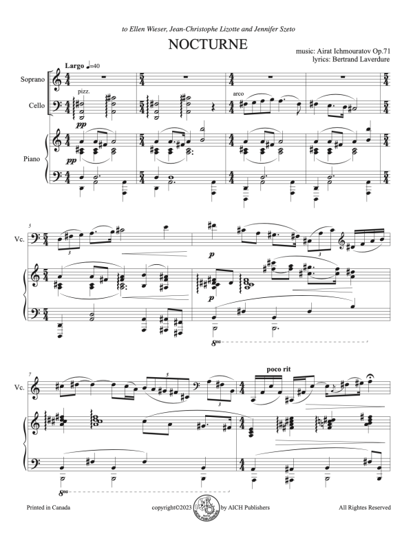 Nocturne for Soprano, Cello and Piano - Downloadable PDF - Image 2